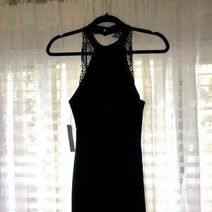 New with Tags! LuLus Black Lace Halter Mini Dress